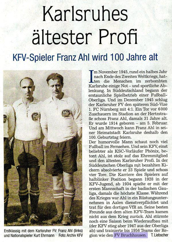 Franz Ahl wird 100 Jahre alt!